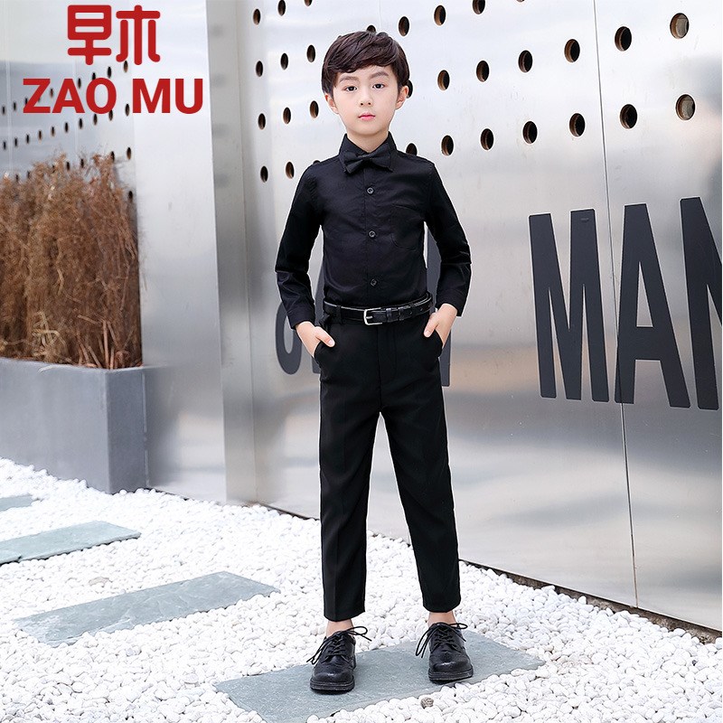 儿童衬衫套装礼服男童正装演出服英伦风中大童主持人衬衣表演服