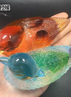 结婚礼物鸳鸯百年好合新婚庆礼品创意家居装饰品琉璃摆件工艺摆设