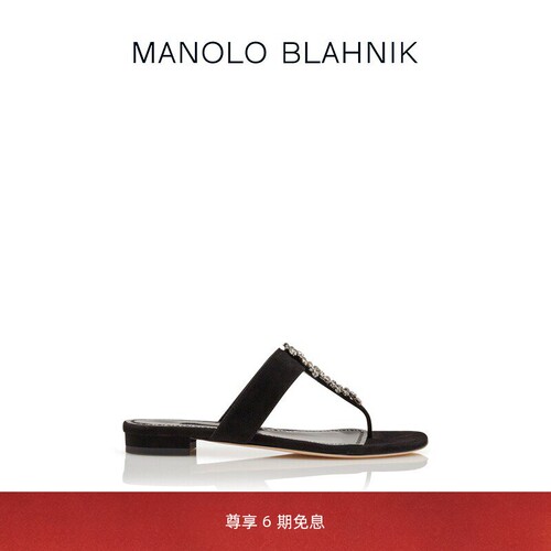 【礼物】MANOLO BLAHNIK玛诺洛/MB女鞋BIZABA平底凉鞋