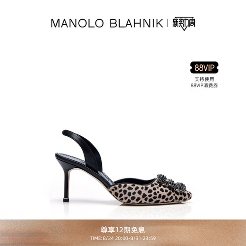 【礼物】MANOLO BLAHNIK玛诺洛/MB女鞋HANGISI钻扣高跟凉鞋