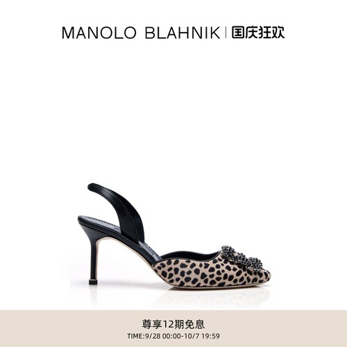 【礼物】MANOLO BLAHNIK玛诺洛/MB女鞋HANGISI钻扣高跟凉鞋