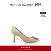 新年礼物 MANOLO BLAHNIK玛诺洛 MB女鞋 HANGISI钻扣高跟婚鞋