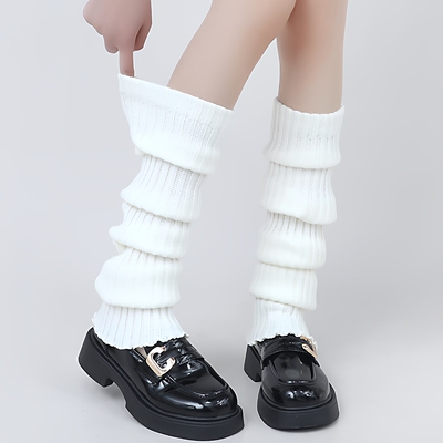 针织袜套白色袜子JK黑灰色腿套女款春夏季薄款长筒堆堆袜修饰腿型