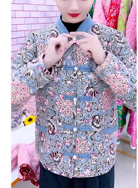 妈妈时尚婆婆短款棉衣立领保暖加绒加厚冬装棉服上衣外套中老年人