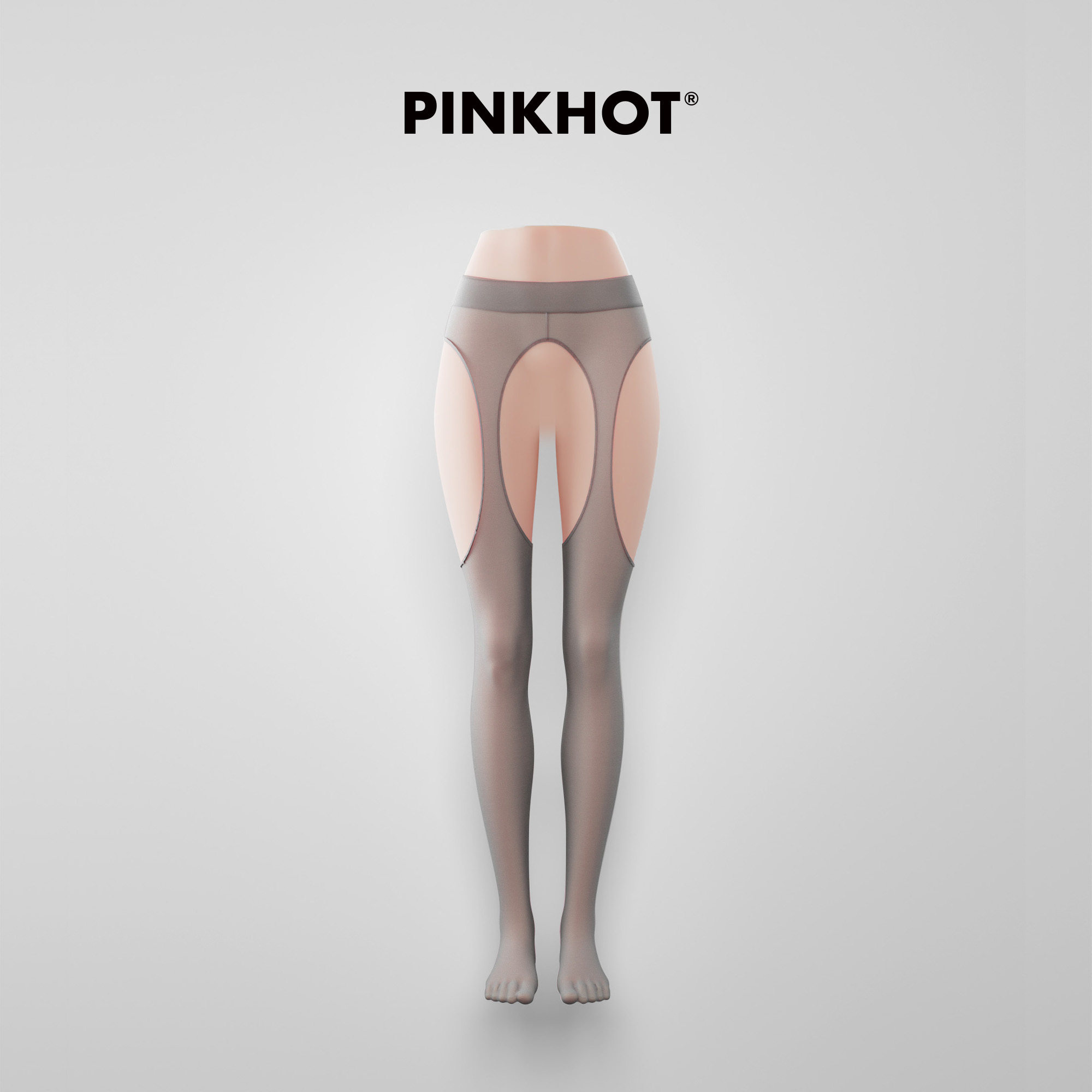 PINKHOT四面镂空连腰一体丝袜