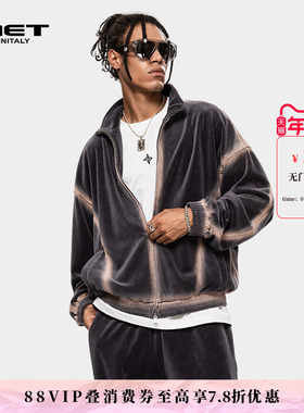 MET initaly美式复古立领夹克男秋冬新款宽松外套痞帅休闲风