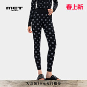 initaly美式 休闲百搭运动长裤 复古印花打底裤 新款 女秋季 MET