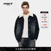 冬季 复古毛绒领牛仔外套男女同款 宽松百搭夹克 initaly美式 MET