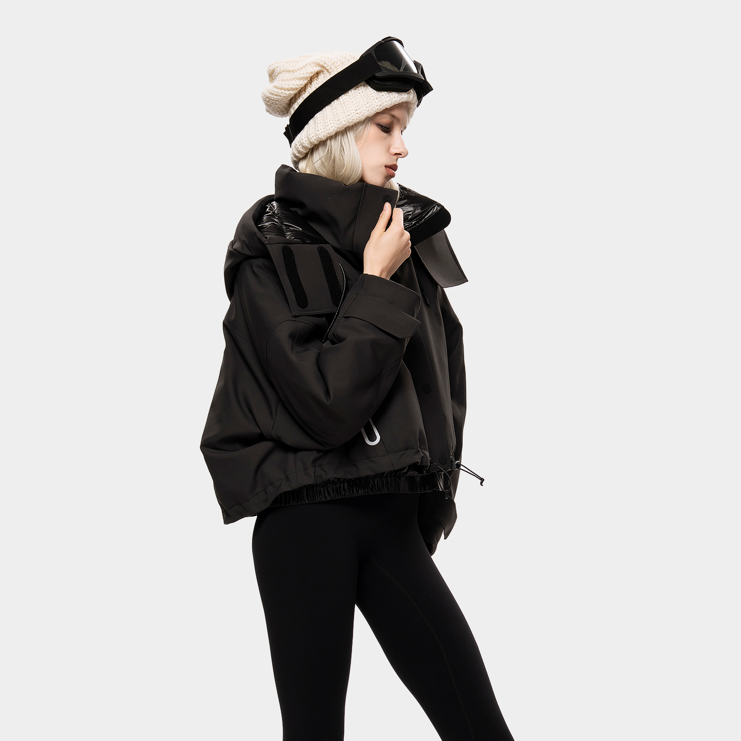 MET initaly酷感连帽短款羽绒服女26春季新款黑色户外防寒外套