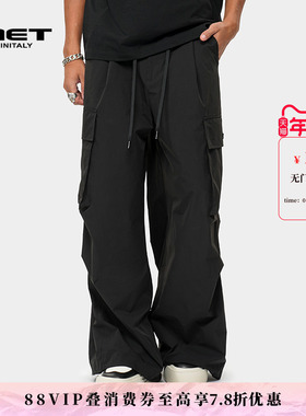 MET initaly麦特夏季新款宽松情侣装休闲裤潮牌百搭工装裤子