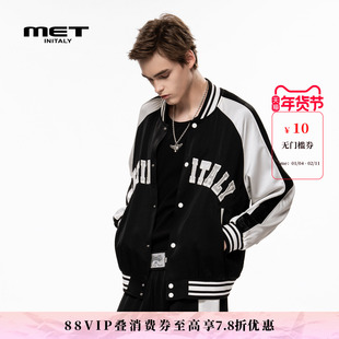 MET initaly美式复古棒球服外套男秋季新款休闲百搭夹克上衣