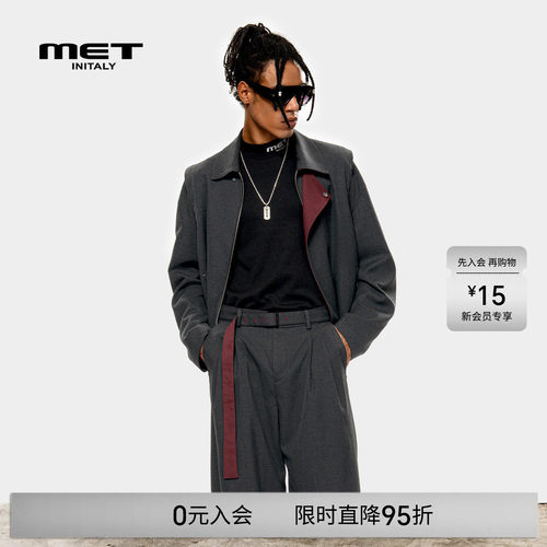 MET initaly麦特美式复古夹克男早春新款休闲百搭翻领外套