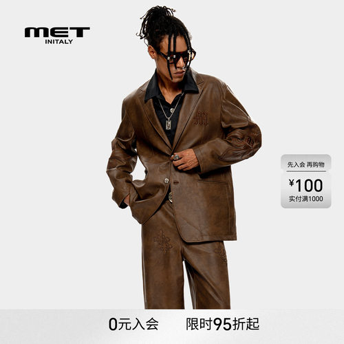 MET initaly麦特美式复古休闲皮夹克男早春新款休闲百搭外套