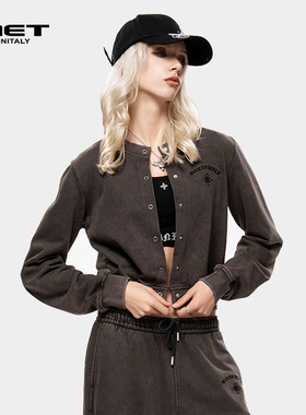 MET initaly麦特美式复古夹克女秋季新款休闲百搭棒球外套
