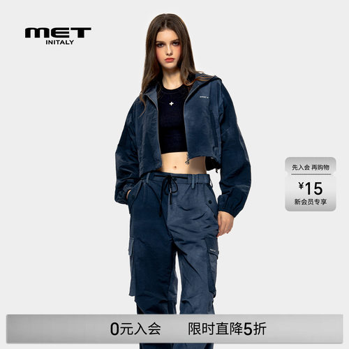 MET initaly麦特美式复古休闲短外套女早春新款休闲百搭上衣
