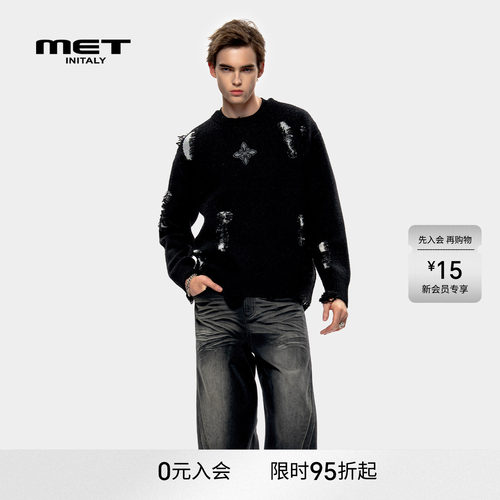 MET initaly麦特美式复古休闲毛衣男早春新款休闲百搭针织衫