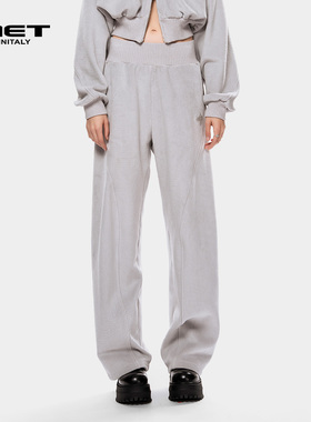 MET initaly麦特美式复古休闲裤女秋季新款休闲百搭阔腿长裤