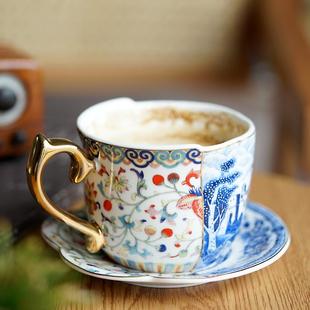 咖啡杯轻奢欧式 红茶杯花茶杯 下午茶具小奢华咖啡杯碟套装 复古英式