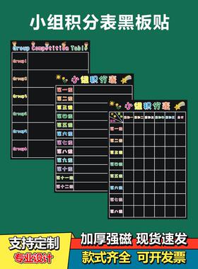 支持定制磁性彩色小组积分表黑板贴班级评分表各组竞赛表英文版磁