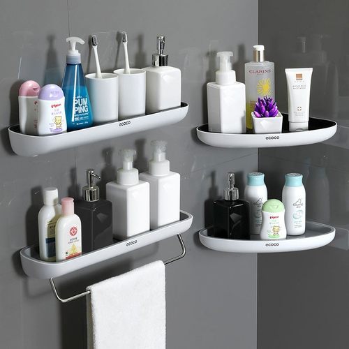 浴室置物架厕所多功能洗漱台厨房通用三角收纳免打孔壁挂式置物架