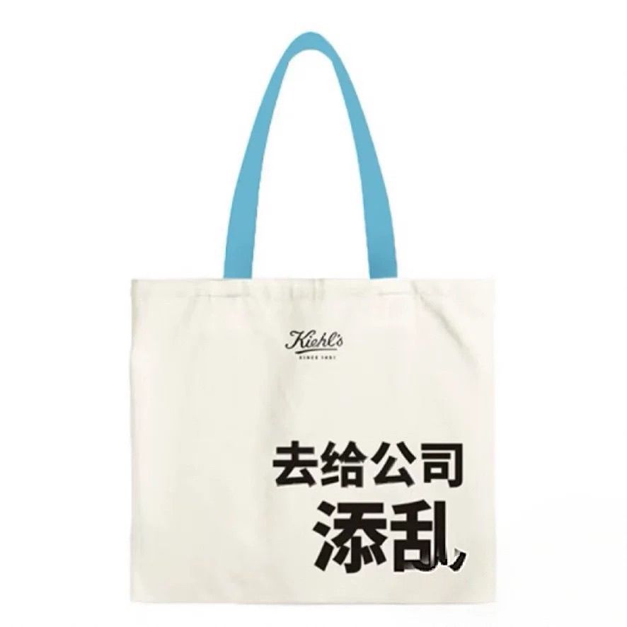 去给公司添乱帆布包学生购物袋环保袋趣味上班大容量单肩斜挎包