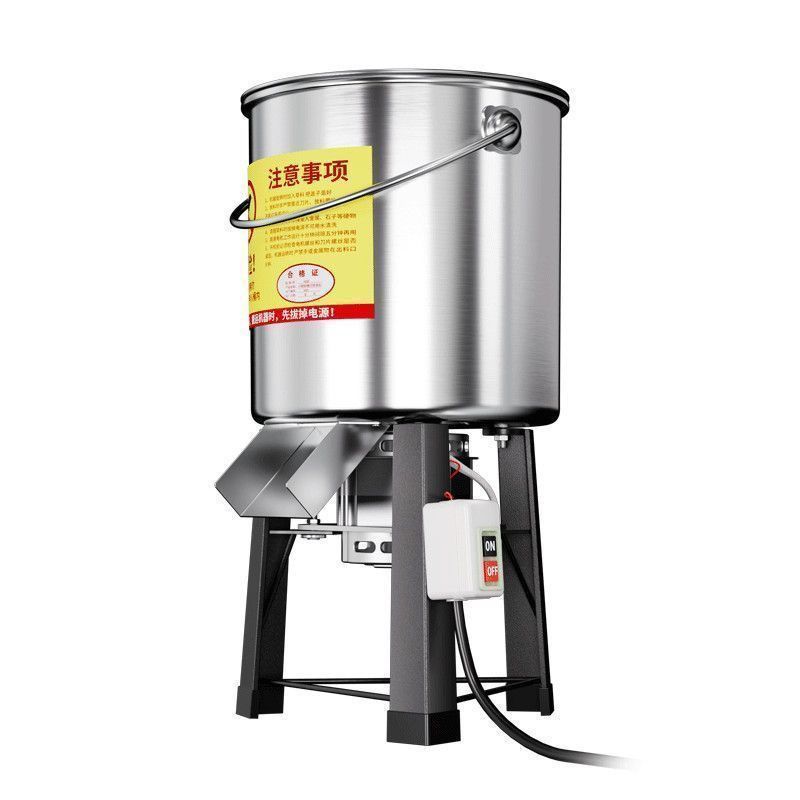 养殖专用不锈钢碎菜机喂鸡饲料机器多功能电动桶式碎草机搅绞菜机