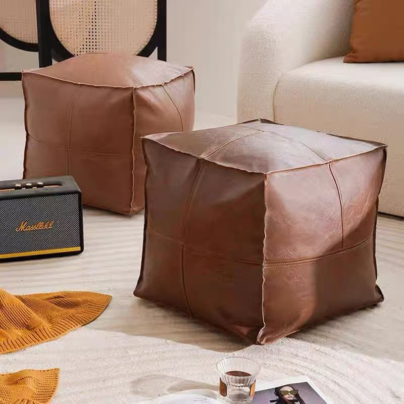 地上皮墩美式复古油蜡皮旧衣服收纳袋坐垫卧室飘窗榻榻米蒲团懒人