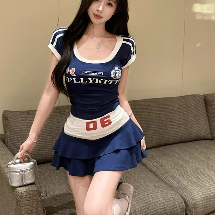 女团同款拉拉队比赛啦啦操演出服足球宝贝舞蹈学生运动会表演服装