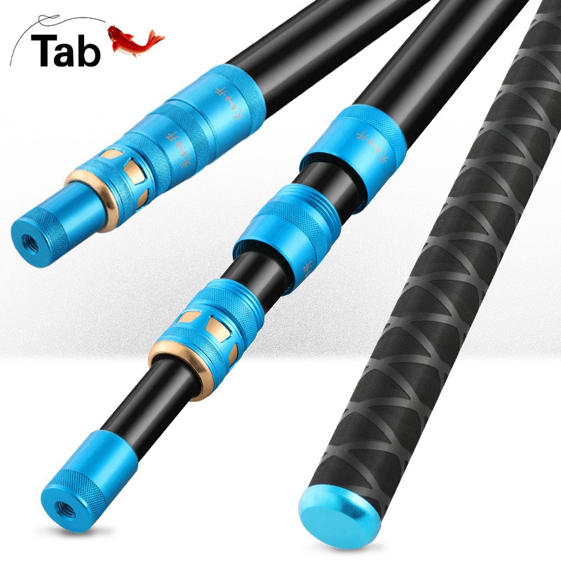 Tab大物抄网杆加粗抄网竿碳素钓鱼抄网巨物伸缩杆加长加厚升级