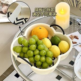 水果盘子高级感家用客厅茶几轻奢高档零食塑料果盆糖 精致漂亮