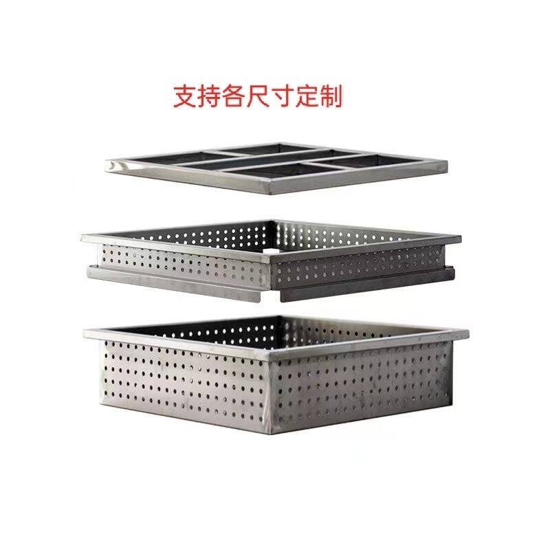 不锈钢豆腐模具卤水嫩大豆腐盘子白钢豆腐筐家用商用定制加厚套框
