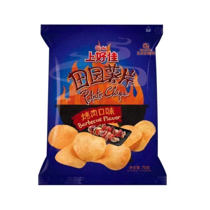 上好佳田园薯片70g烤肉味整箱大袋烤肉味零食大礼包