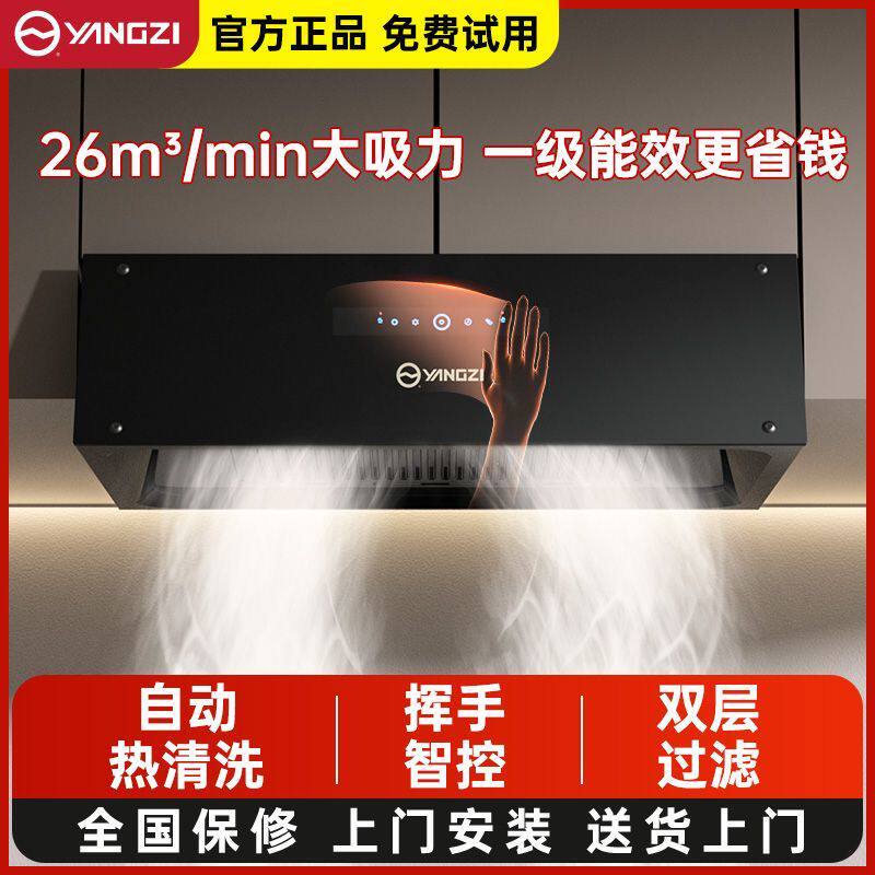 扬子抽油烟机顶吸家用厨房大吸力中欧式自动清洗出租房公寓吸油机
