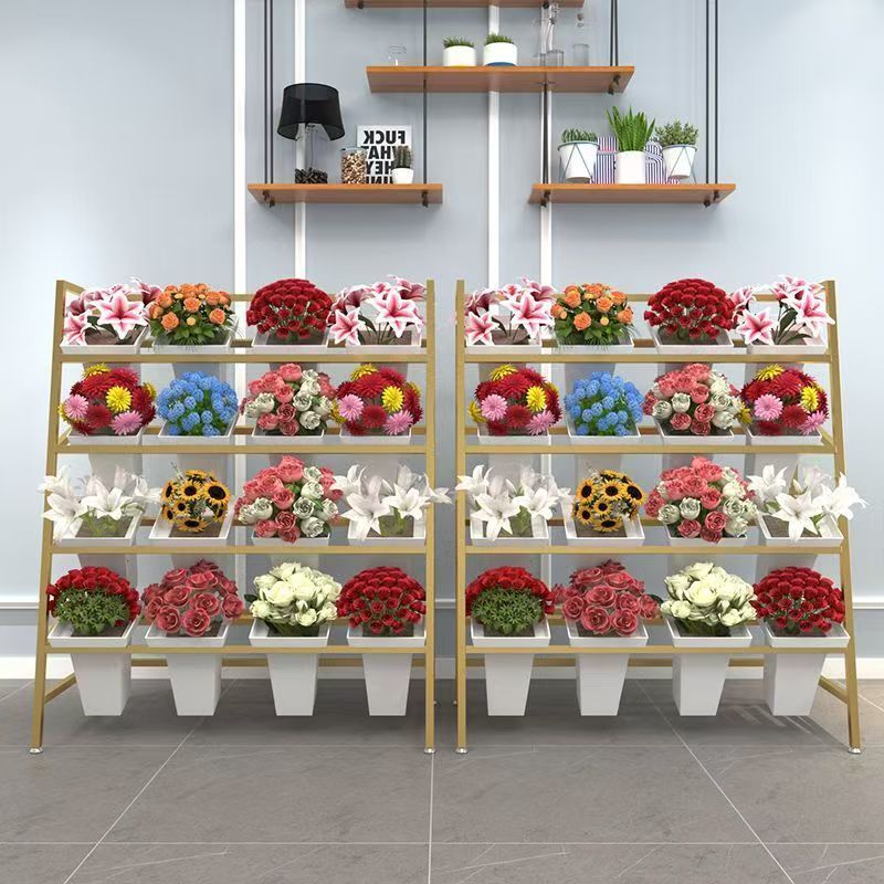 阶梯式花架婚庆花店花桶专用鲜花展示架多层组合移动家用阳台架子
