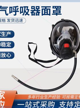可定制正压式空气呼吸器面罩配件全面罩黄色面罩加罐头呼吸器正压