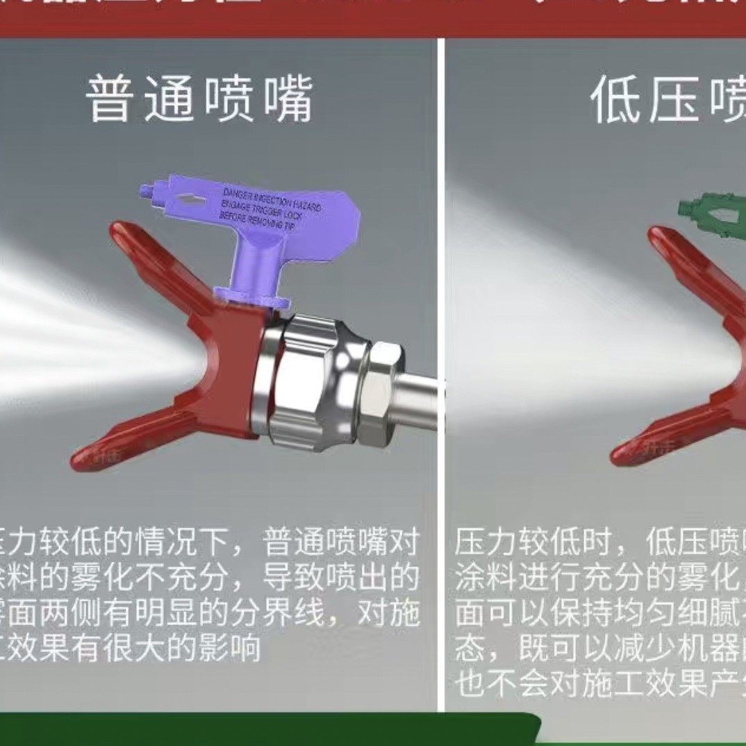 高品质低压喷嘴乳胶漆油漆精装修防飞雾枪嘴喷枪头喷漆机通用配件