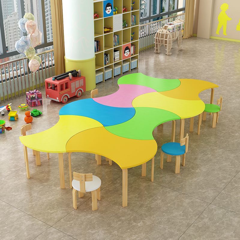 幼儿园实木桌椅早教儿童小学生课桌椅套装美术绘画辅导培训班桌子