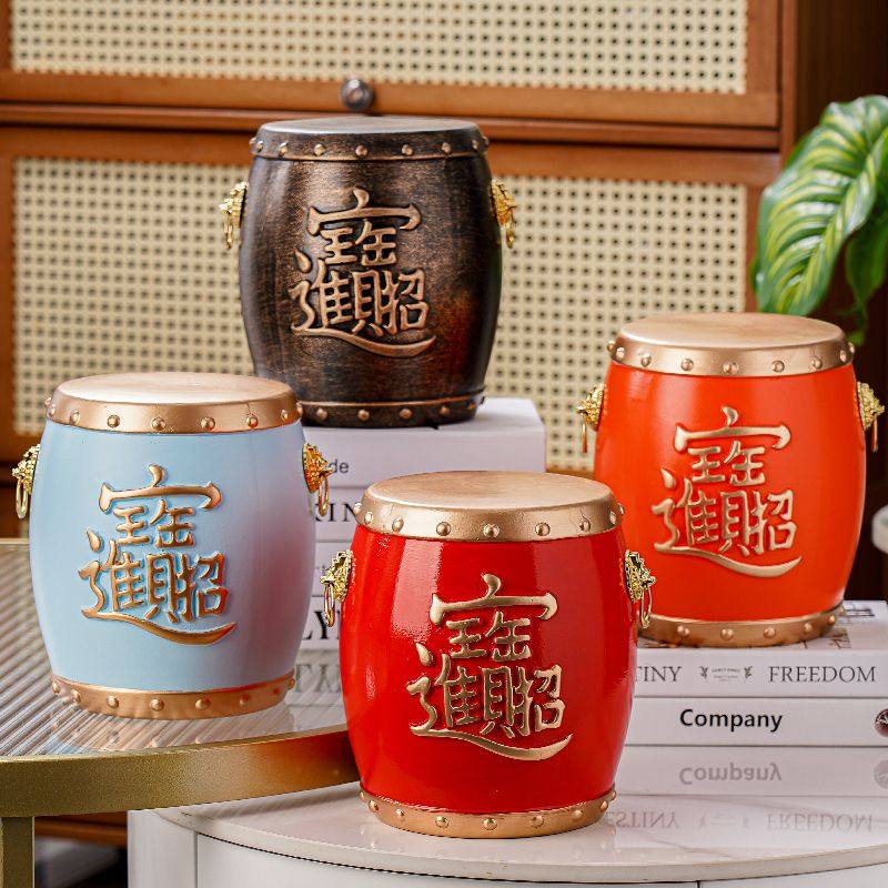聚宝鼓创意节庆家居存钱罐新款摆件储钱罐礼品超大陶瓷容量装饰品