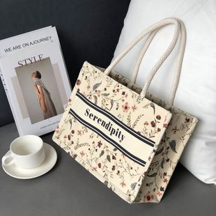 学生手提袋大容量布包上班族外出手拎复古包 梵高油画帆布包女时尚