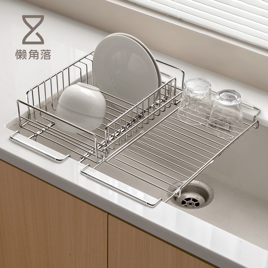 懒角落碗盘碟架沥水收纳不锈钢置物架厨房水槽沥水篮家用洗碗池