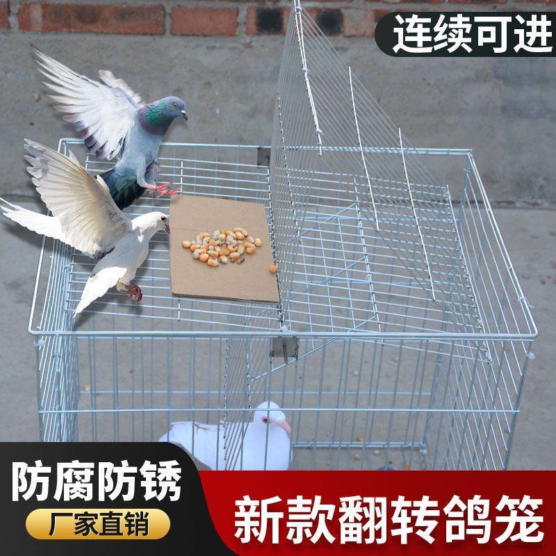 捕麻雀器具室外新款镀锌升级版DIY拼装旋转安装翻板笼46高35宽46