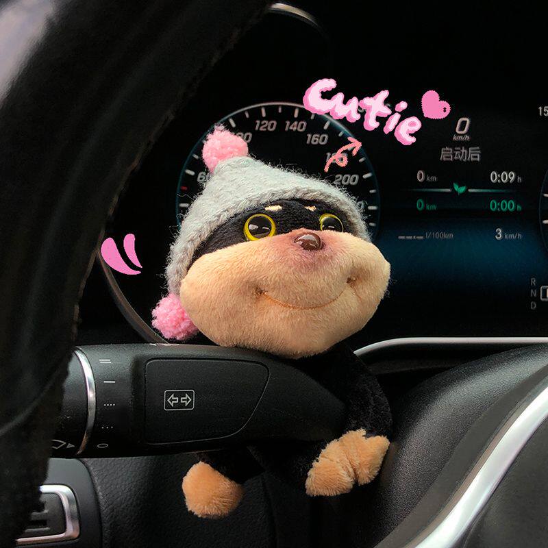 可爱蜜蜂狗汽车怀挡装饰雨刮器转向灯车载公仔玩偶车内饰品摆件女