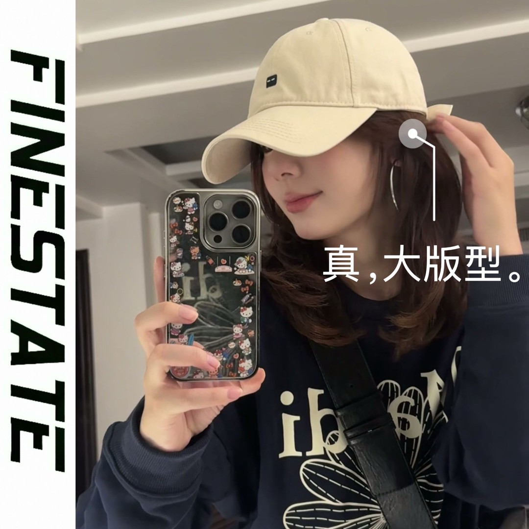FINESTATE真大版型大头大脸显脸小棒球帽鸭舌帽棉加宽加长加大女