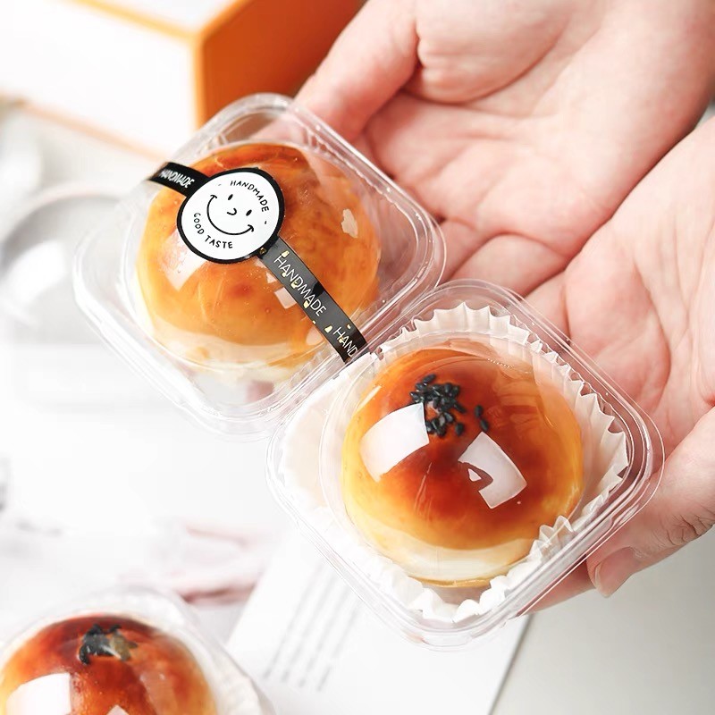 蛋黄酥包装盒透明蛋糕盒带盖子雪梅娘月饼80克网红烘培糕点吸塑盒