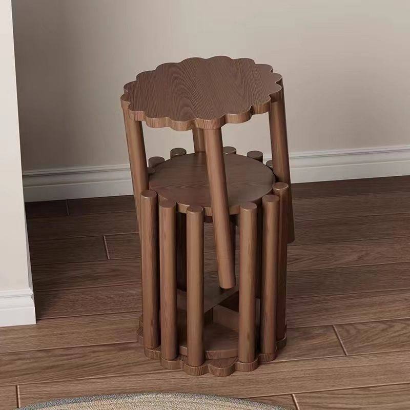 饼干叠叠圆凳实木多功能板凳子组合茶几客厅家用叠放餐桌吃饭中式