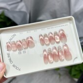 10片装 不遗憾 bow 纯手工穿戴甲 painted clear