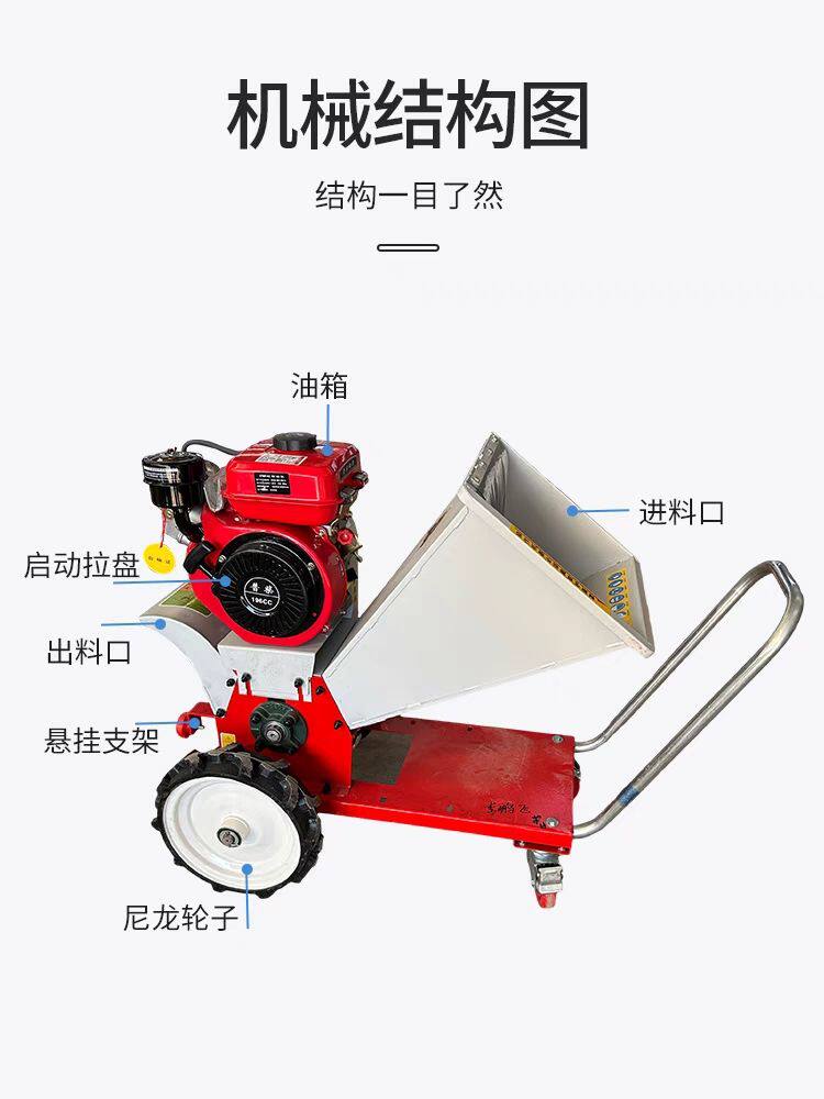 Сено резак 便携式铡草机柴油机款汽油机秸秆树枝粉碎机园林果园修剪干湿两用