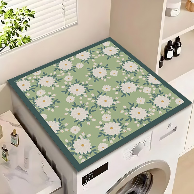 阳台滚筒式洗衣机印花硅藻泥防晒印花罩垫冰箱台面保护垫子吸水垫