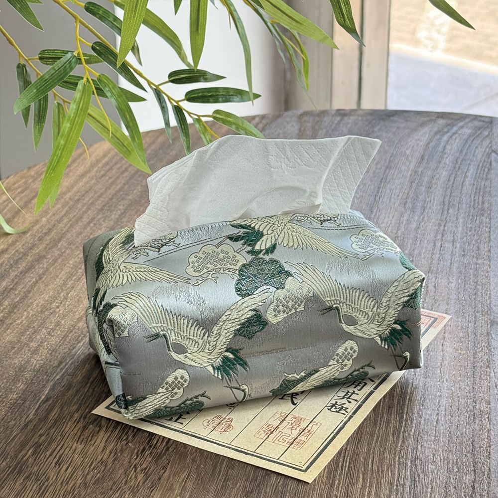 织锦缎布艺纸巾盒蓝色小雏菊手工抽纸盒中式小清新客厅茶室收纳袋