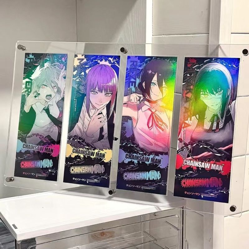 镭射票展示框专用透明亚克力三层带凹槽防尘相框ins古美收纳可定